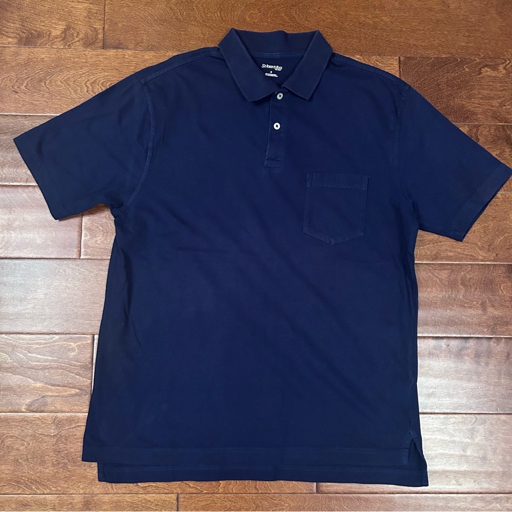 St. John's Bay Polo Short Sleeve Combed Cotton Dark Blue Men’s Size MEDIUM